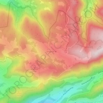 Mappa topografica Le Haut du Tôt, altitudine, rilievo