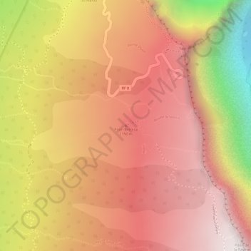 Mappa topografica Piton Bernica, altitudine, rilievo