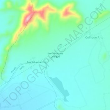 Mappa topografica Santa Rosa de Collique, altitudine, rilievo