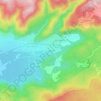 Mappa topografica La Feutrière, altitudine, rilievo