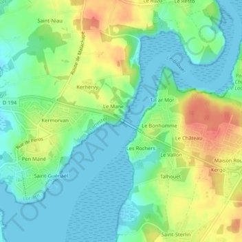 Mappa topografica Pont du Bonhomme, altitudine, rilievo