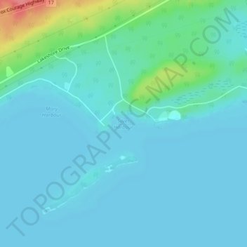 Mappa topografica Silver Harbour, altitudine, rilievo