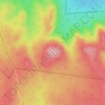 Mappa topografica Mount Barambogie, altitudine, rilievo