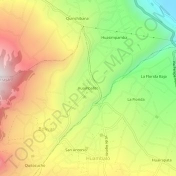 Mappa topografica Huambalito, altitudine, rilievo