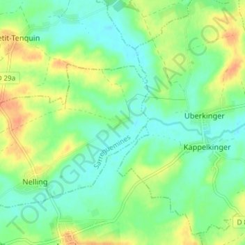 Mappa topografica Petit Rohrbach, altitudine, rilievo