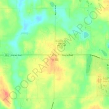 Mappa topografica Newbury, altitudine, rilievo