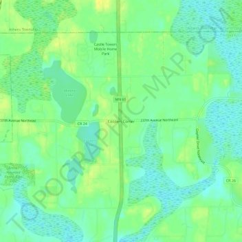 Mappa topografica Coopers Corner, altitudine, rilievo