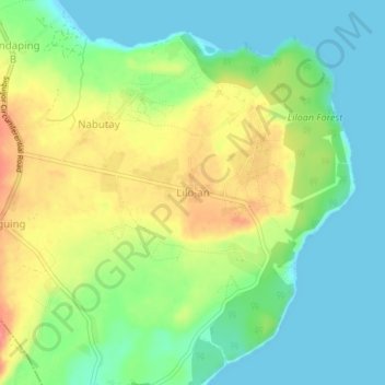 Mappa topografica Lilo-an, altitudine, rilievo