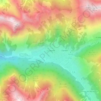 Mappa topografica La Clapière, altitudine, rilievo