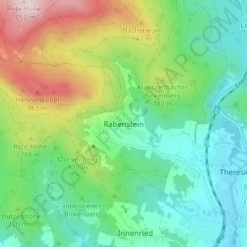 Mappa topografica Rabenstein, altitudine, rilievo