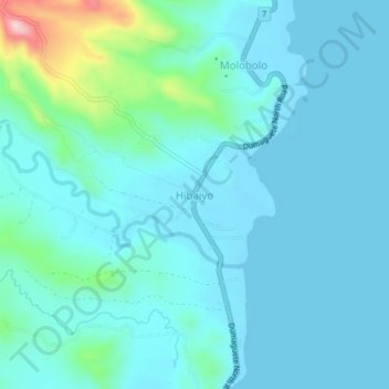 Mappa topografica Hibaiyo, altitudine, rilievo
