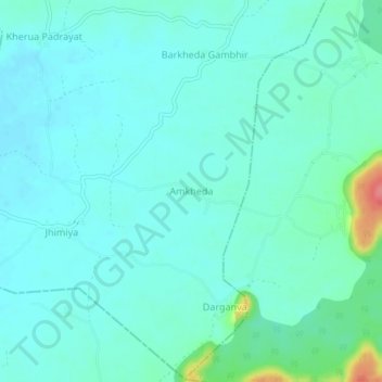 Mappa topografica Amkheda, altitudine, rilievo