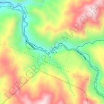 Mappa topografica La Esperie, altitudine, rilievo
