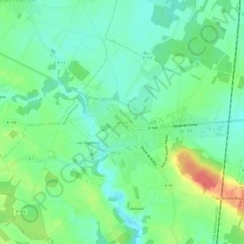 Mappa topografica Sauzé, altitudine, rilievo
