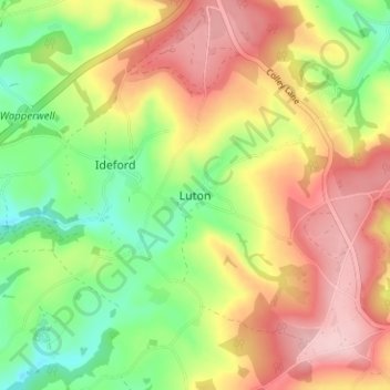Mappa topografica Luton, altitudine, rilievo