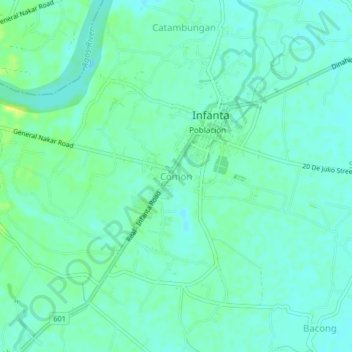 Mappa topografica Comon, altitudine, rilievo