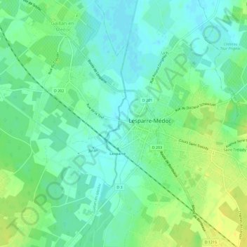 Mappa topografica Eyran, altitudine, rilievo