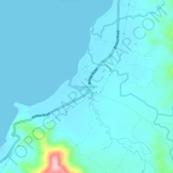 Mappa topografica Inayawan, altitudine, rilievo