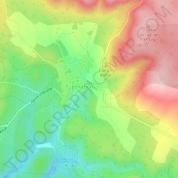 Mappa topografica Combe Saint-Pierre, altitudine, rilievo
