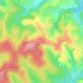 Mappa topografica Croix des Anglais, altitudine, rilievo