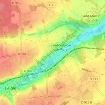 Mappa topografica Les Haies, altitudine, rilievo