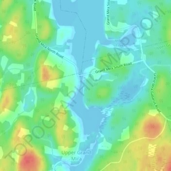 Mappa topografica Victoria Bridge, altitudine, rilievo
