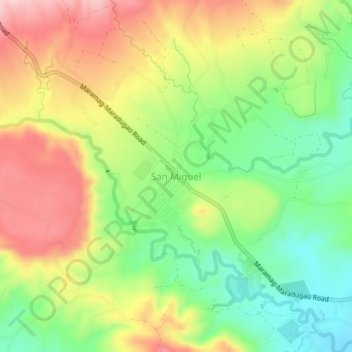 Mappa topografica San Miguel, altitudine, rilievo