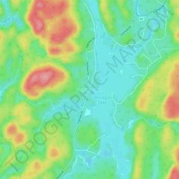 Mappa topografica Oxtongue Lake, altitudine, rilievo