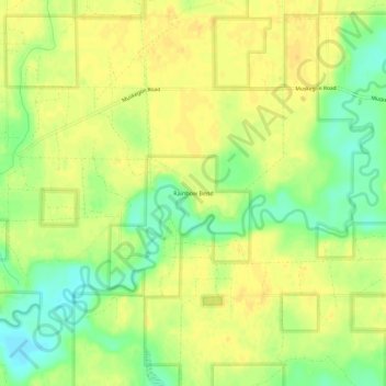 Mappa topografica Rainbow Bend, altitudine, rilievo