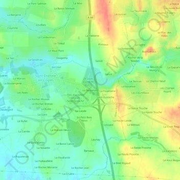 Mappa topografica La Bassetais, altitudine, rilievo