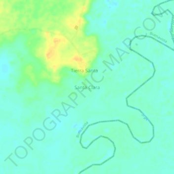 Mappa topografica Santa Clara, altitudine, rilievo