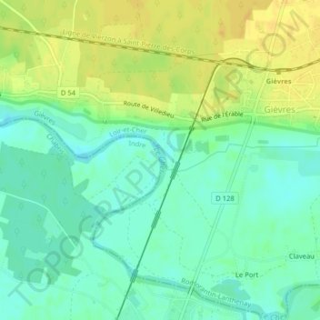 Mappa topografica Les Iles Gagneres, altitudine, rilievo