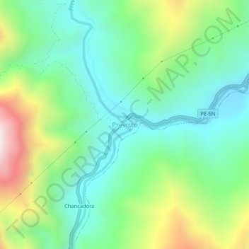 Mappa topografica Previsto, altitudine, rilievo