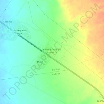 Mappa topografica Enace II, altitudine, rilievo