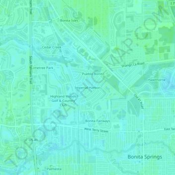 Mappa topografica Imperial Harbor, altitudine, rilievo