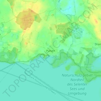Mappa topografica Pülsen, altitudine, rilievo