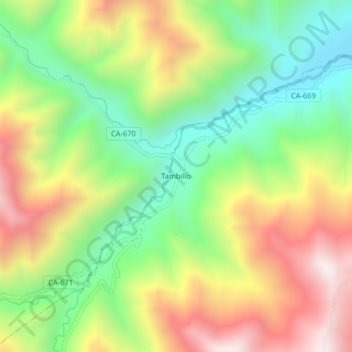 Mappa topografica Tambillo, altitudine, rilievo