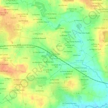 Mappa topografica La Pierre Blanche, altitudine, rilievo