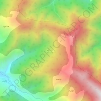 Mappa topografica Bambola, altitudine, rilievo