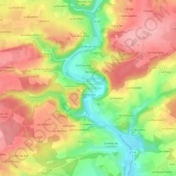 Mappa topografica Les Allumiers, altitudine, rilievo