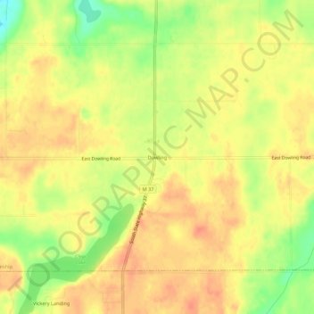 Mappa topografica Dowling, altitudine, rilievo