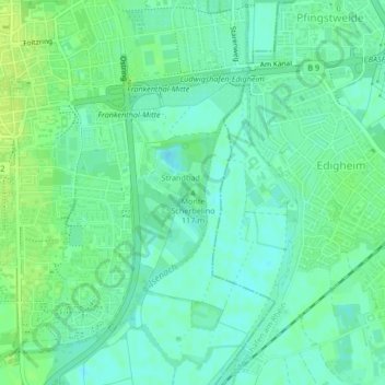 Mappa topografica Monte Scherbelino, altitudine, rilievo