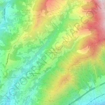Mappa topografica Fascia Piana, altitudine, rilievo