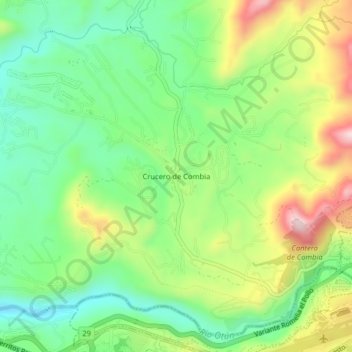 Mappa topografica Crucero de Combia, altitudine, rilievo