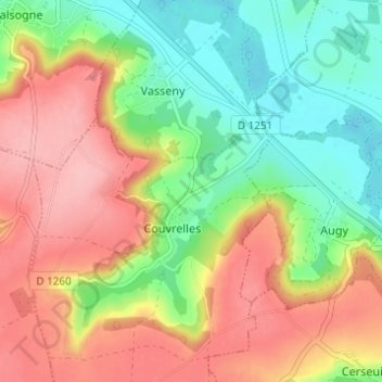 Mappa topografica La Garenne, altitudine, rilievo