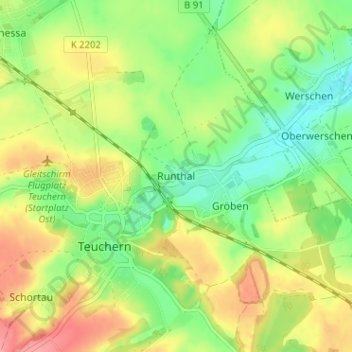 Mappa topografica Runthal, altitudine, rilievo
