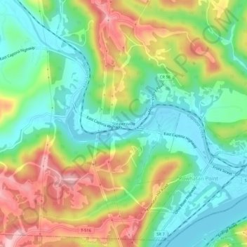 Mappa topografica Steinersville, altitudine, rilievo