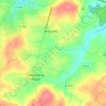 Mappa topografica Hameau du Haut, altitudine, rilievo