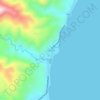 Mappa topografica Kalbay, altitudine, rilievo
