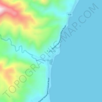Mappa topografica Kalbay, altitudine, rilievo